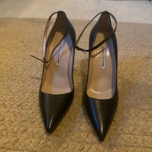 Manolo Blahnik Leather Pump with Ankle Strap 38